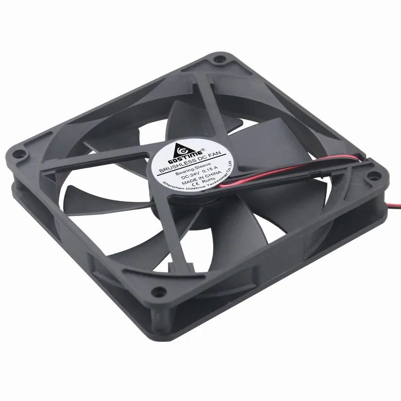 Gdstime 1 шт. DC 24 в 14 см 140 мм x 25 мм вентилятор для корпуса компьютера 14025 s cpu охлаждающий вентилятор 140x140x25 мм двухпроводной 2Pin 24 вольт