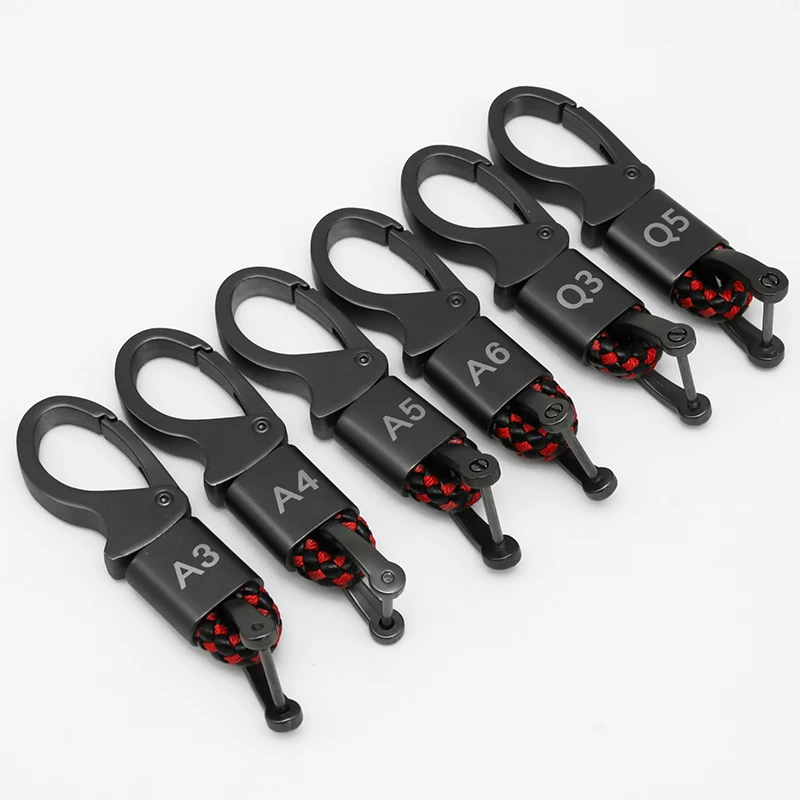 

Car Styling Car Emblem Leather/Metal Key Chain Ring Removable Keychain for Audi A3 A4 A5 A6 Q5 Q3 With Logo Keyring Keyfob
