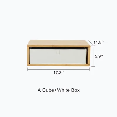 ZEN'S BAMBOO Cube система хранения комод шкаф соединяется с тканью Органайзер коробка - Цвет: White A