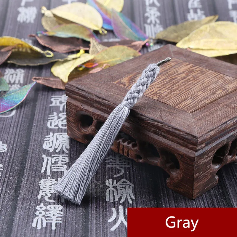 Gray 5 шт. мини цветок конопли кисточкой ювелирные изделия занавес одежды декоративные аксессуары DIY Ключ сотовый телефон сумка бахрома отделка кисточки кулон - Цвет: Gray