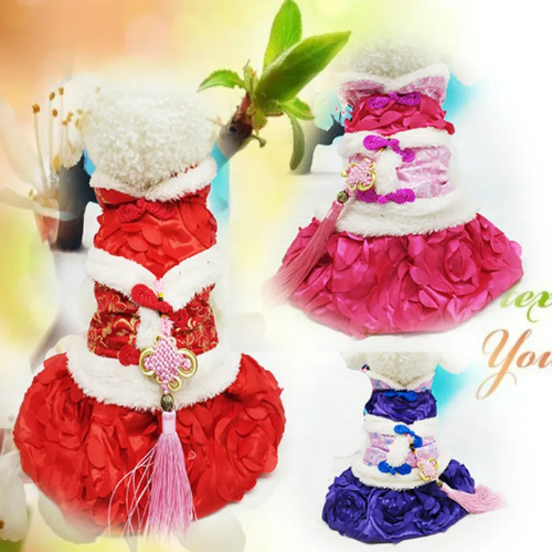 Pet Dog Cloth Winter Warm Cotton Clothes China Style Costume for Christmas New Year Fashion Tang Suit Pets Clothing | Дом и сад