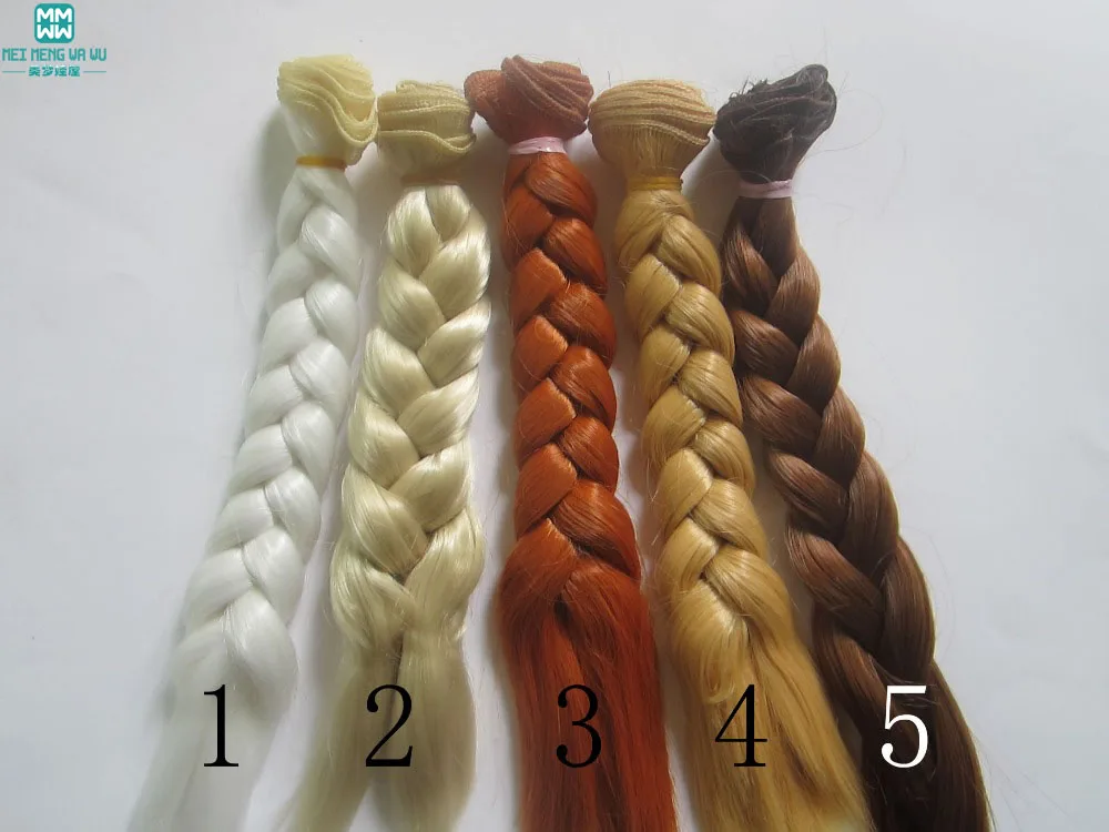 Волосы для кукол 1 шт. 20 см * 100 косички волосы 1/3 1/4 BJD/SD парики коричневый блонд