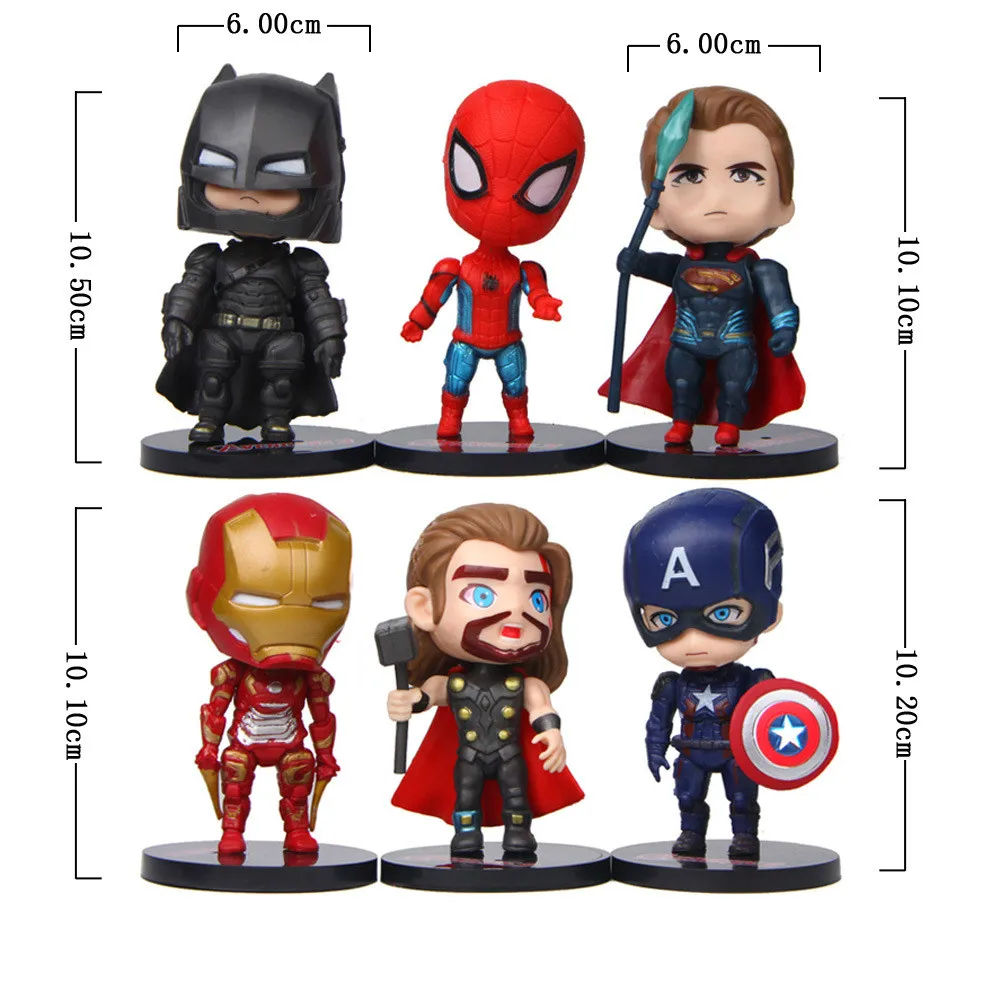 6 супер героев DC Marvel Мстители Endgame Капитан Америка Железный человек украшения для бонсай фигурки миниатюрные садовые Dec ремесла
