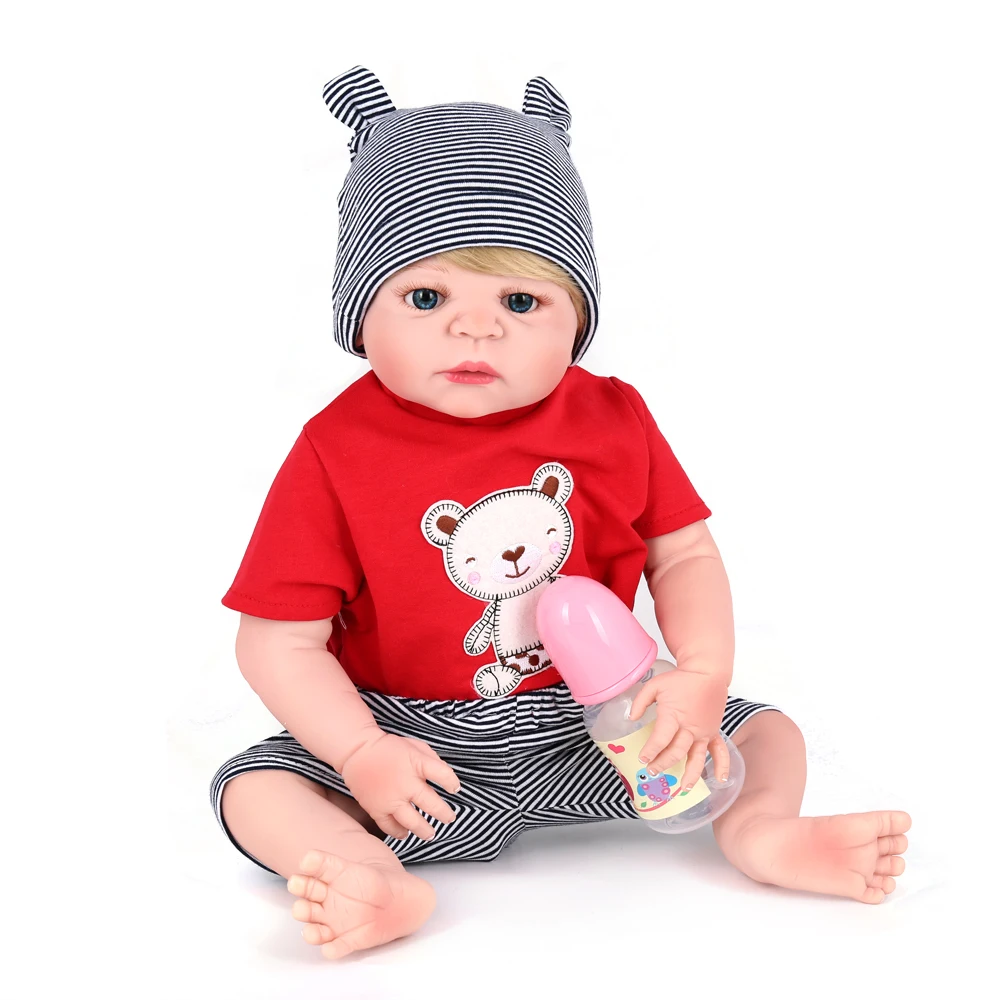 

Realistic bebe boy girl reborn 22"55cm full silicone vinyl doll reborn toys for children gift alive bonecas reborn