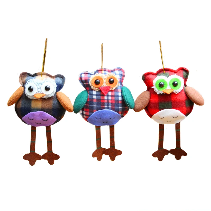 Рождественские плюшевые подвески в виде совы Подвесные Украшения для