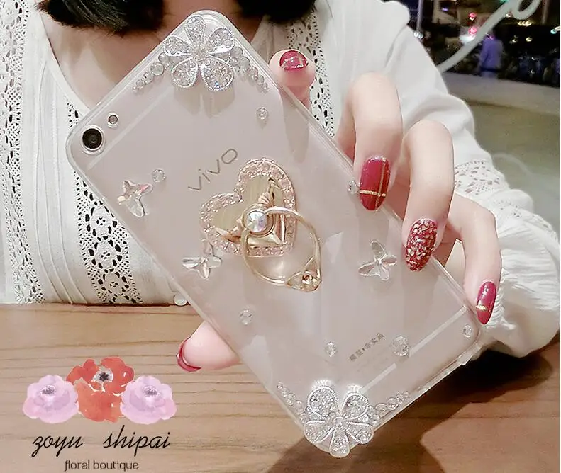 Подставка со стразами чехол Diamond Flower крышка для OPPO R7 R7S R9 R9S R11 R11s R15 плюс A37 A39 A57 A59 a71
