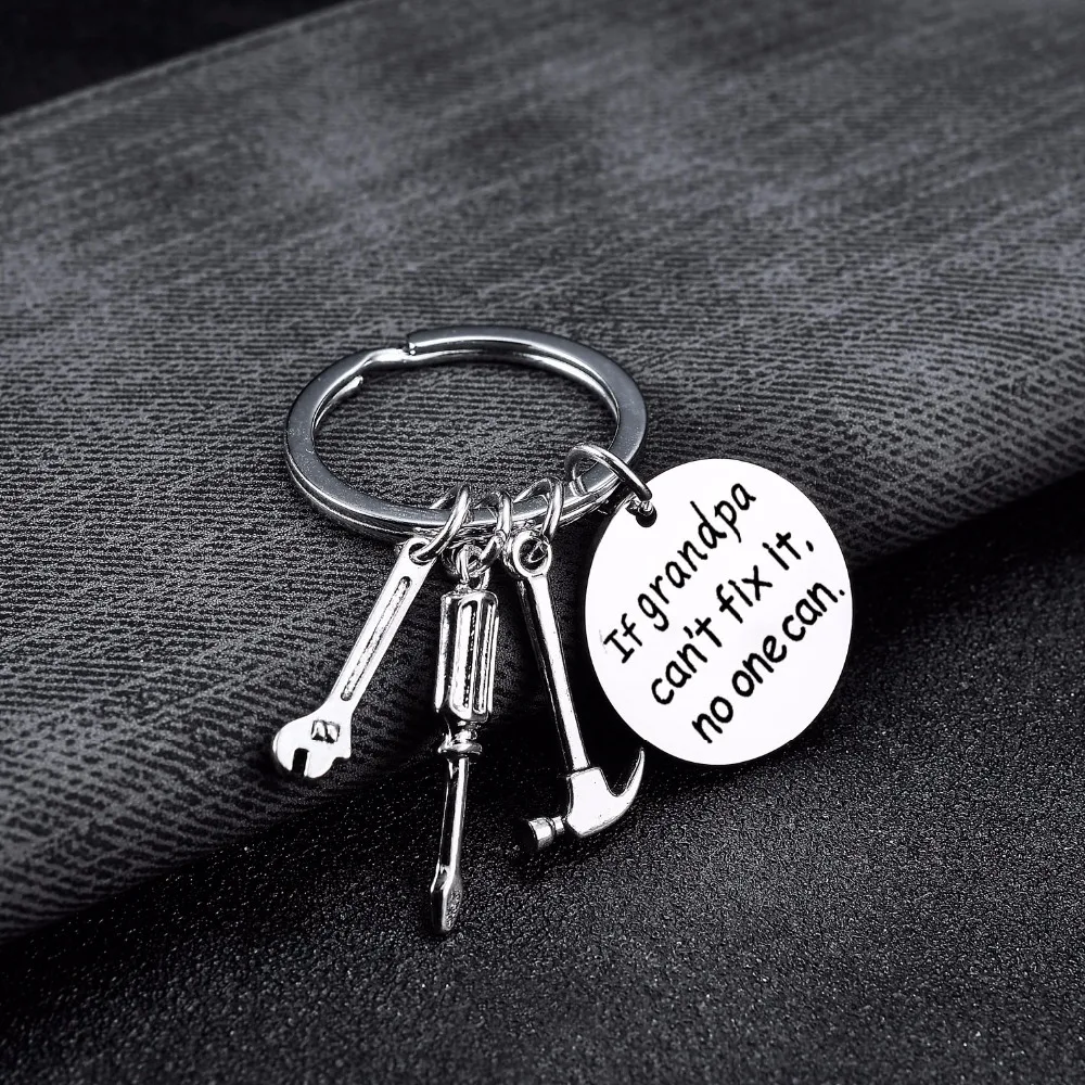 Шарм люблю папу папа Дедушка дядя Дедушка Дед подарок брелок Нержавеющая сталь подвеска брелок Семья Jewelry Кольцо Для Ключей