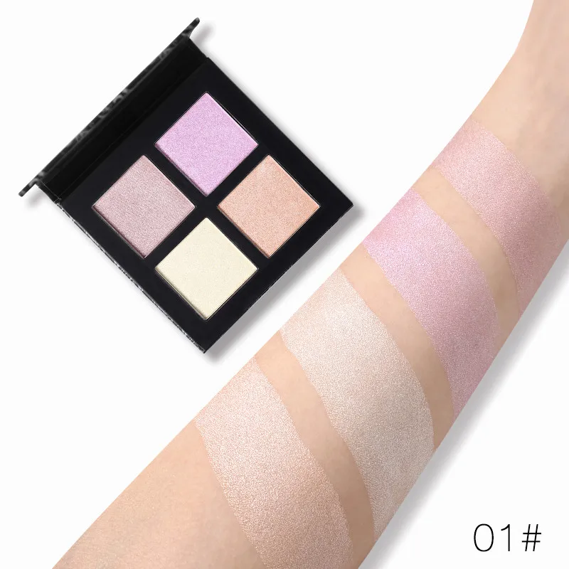 Новинка UCANBE 4 цвета хайлайтер для макияжа Палитра блестящий порошок осветления
