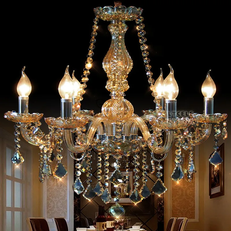 Спальня кухня люстра для дома ligthting Коньячный цвет блеск канделябро Современная