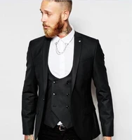 handsome groomsmen wool blend groom tuxedos mens wedding dress man jacket blazer prom dinner jacketpantstievest a157