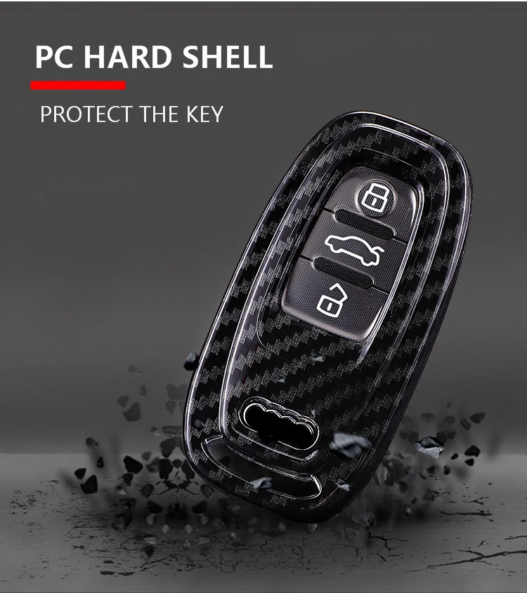 PC углеродное волокно полный защитный чехол автомобильный ключ чехол для Audi A6L A4L Q5 A3 A4 B6 B7 B8 автомобильный Стайлинг
