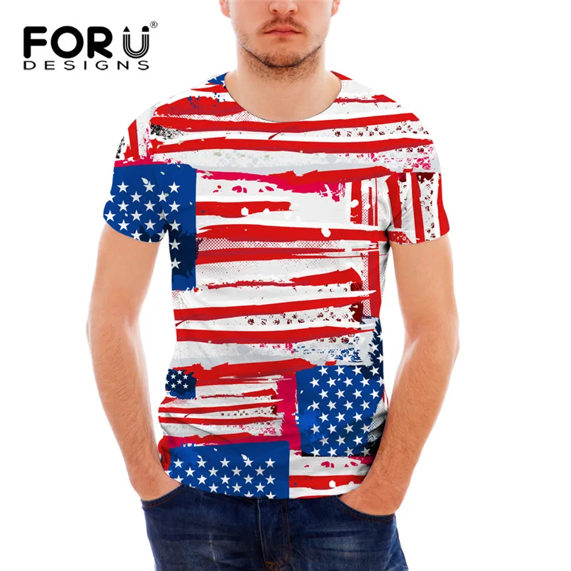FORUDESIGNS крутая красочная Мужская футболка с геометрическим принтом дизайнерская