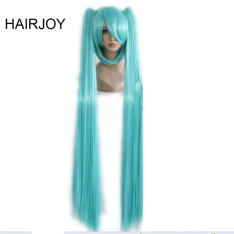 HAIRJOY  Synthetic Hair Green  Cosplay Wig  Party Wigs with 2 Clip On Double Ponytail 8 Colors Available Free Shipping