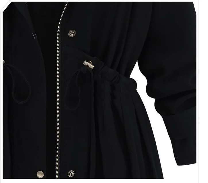 Uwback 2018 весенний брендовый Тренч женская накидка с капюшоном и регулируемой