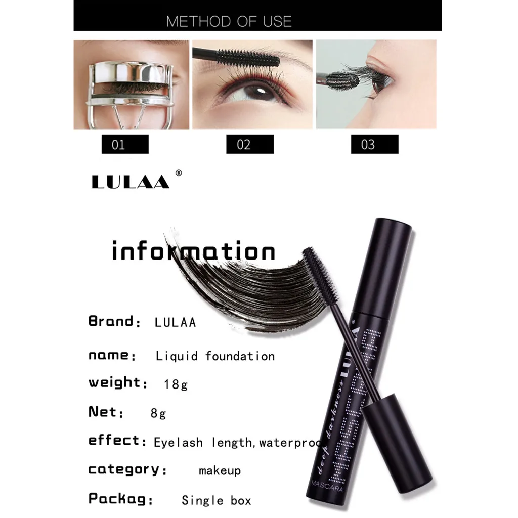 4D шелковое волокно Тушь для ресниц черный водонепроницаемый макияж Rimel ресницы