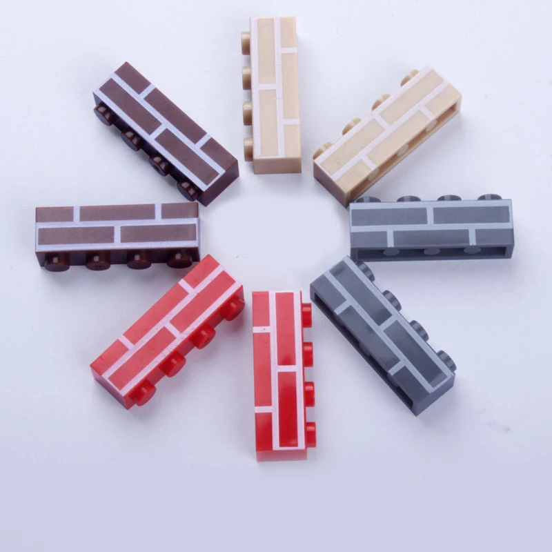 100 шт. детские игрушки 1X4 замок город МОС DIY настенные линии конструкторных блоков