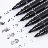 1pc 0 05 0 8mm black gel ink pen comic hook line pen drawing writing tool business signature school office supplies stationery