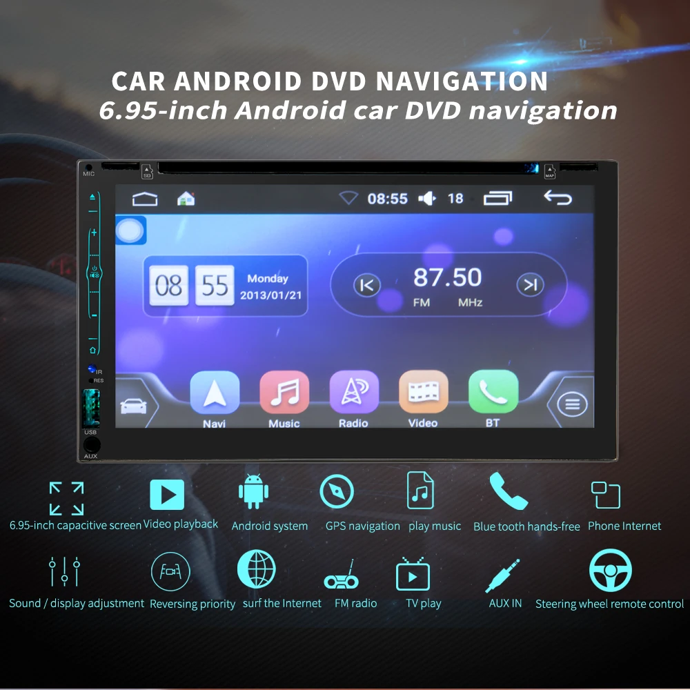 HEVXM 6608 Android 6 95 дюймовый автомобильный DVD навигационный плеер автомобильное радио