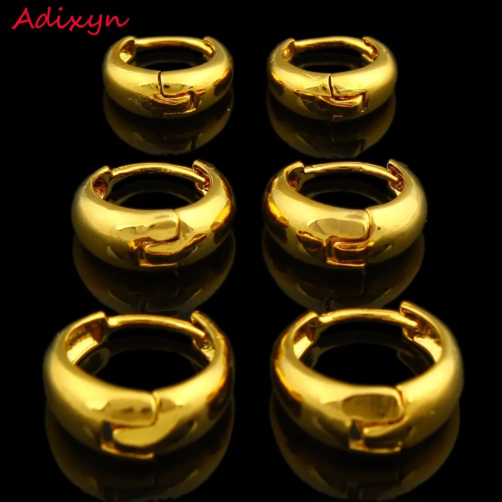 Adixyn 3 размера золотые серьги для женщин Золотой Цвет