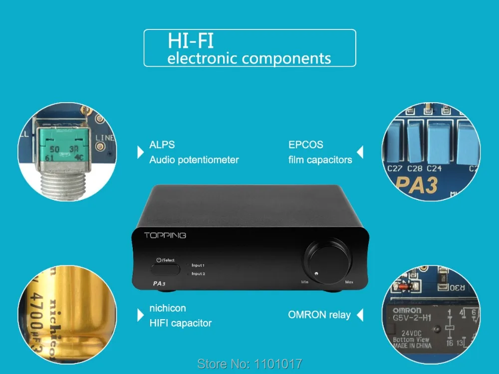 TOPPING PA3 TDA7498E Настольный HiFi аудио; цифровой усилитель HIFI EXQUIS amplificador 80 Вт* 2
