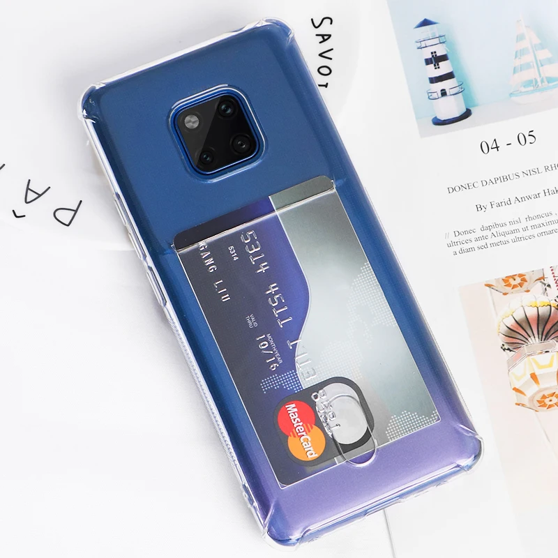 Clear YISHANGOU держатель для карт чехол для huawei mate 20 Pro P20 Lite прозрачный мягкий кремний задняя крышка для huawei mate 10 Pro Funda - Цвет: Clear