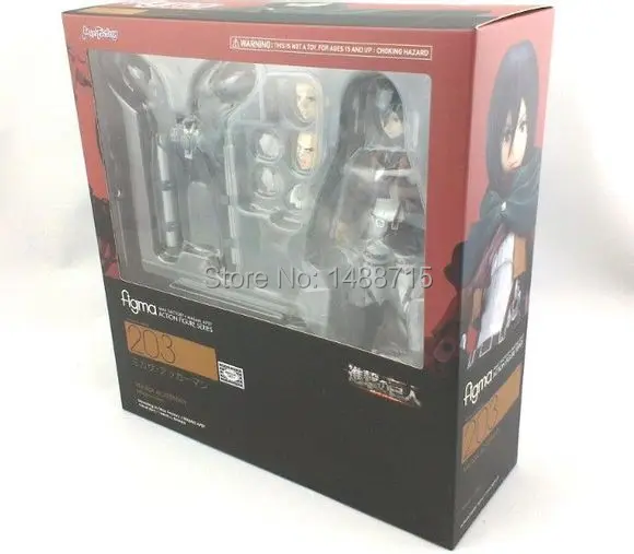 Новая фигурка Figma 203 # Mikasa Ackerman японское аниме комикс атака на Титанов 15 см экшн