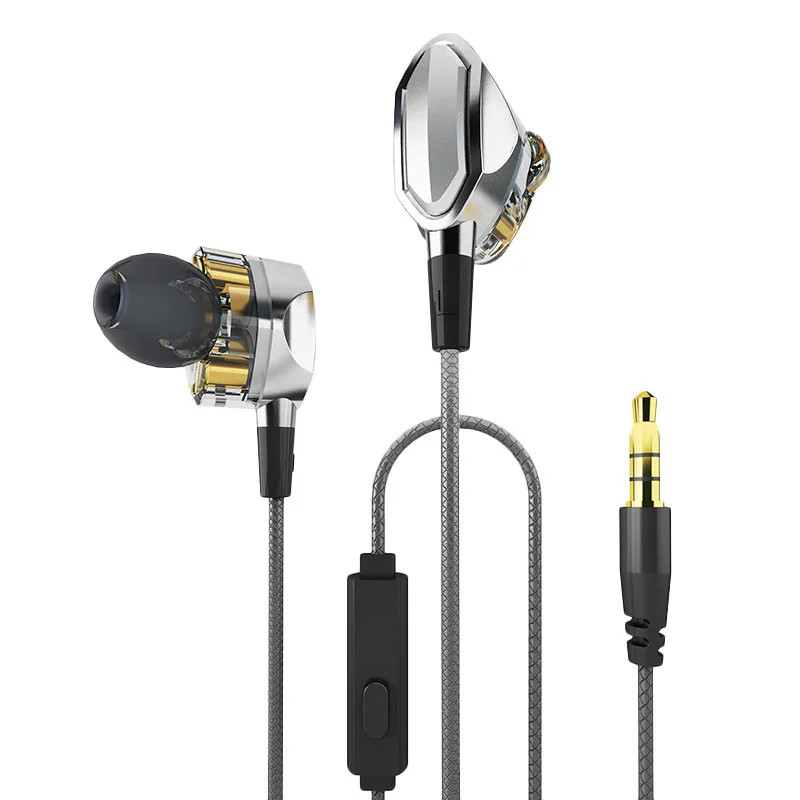 Наушники в ухо спортивные наушники HIFI стерео металлические вкладыши проводные с