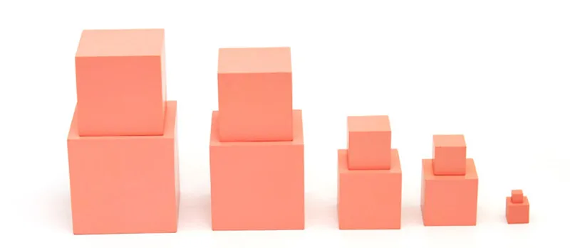 

New Wooden Baby Toy Montessori Early Learning aids pink tower Training Toys Learning and Education Free Shipping