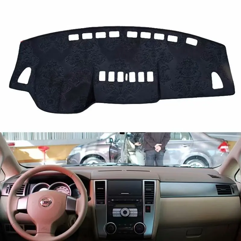 Фланелевые коврики для приборной панели аксессуары nissan tiida c11 2004 2005 2006 2007 2008 2009