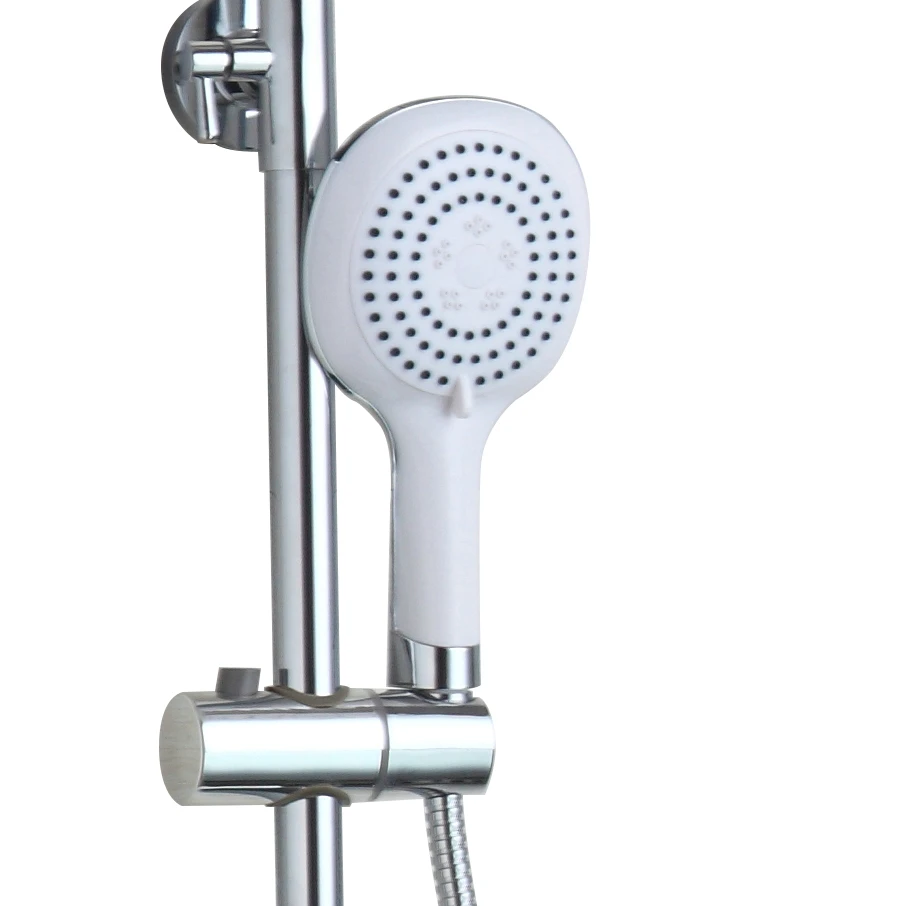 

OUBONI Chrome Polish Wall Mount Bathroom 8" Rainfall Shower Head +Held head Shower Faucet Set Bathtub Mixer Tap Unique Hot/Cold