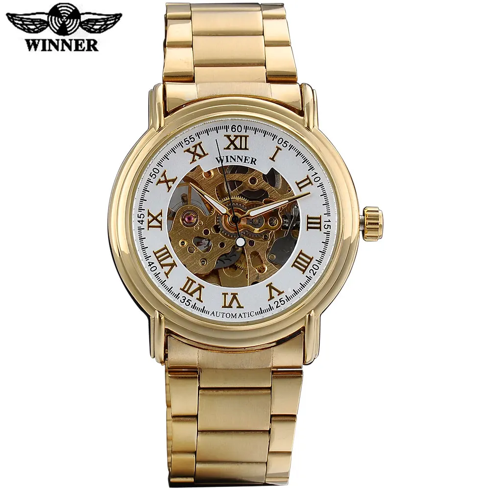 Часы наручные WINNER Мужские механические модные брендовые автоматические со