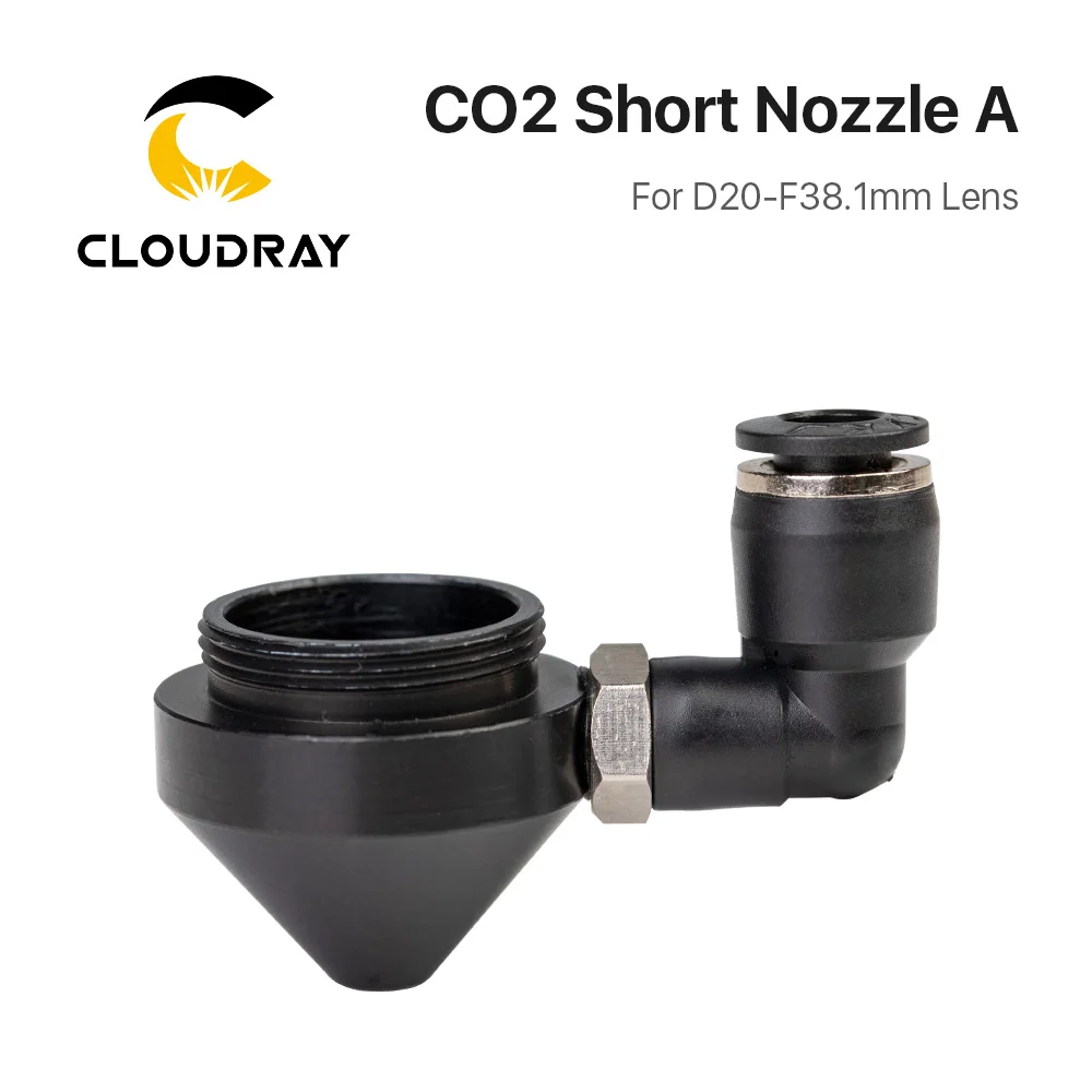 Воздушная насадка Cloudray для объектива Dia.20 FL38.1 N01F CO2 короткое сопло A с фитингом M5