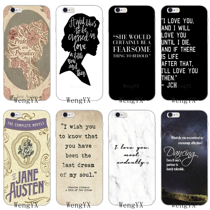 Pride and prejudice quotes тонкий силиконовый мягкий чехол для телефона для iPhone 4, 4S, 5, 5S, 5c, SE, 6, 6s plus, 7, 7 plus, 8, 8 plus, X