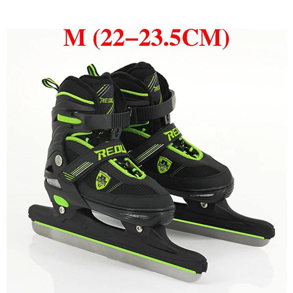 green speed size M Коньки для коньков, обувь для трюков, для взрослых и детей, регулируемые коньки с шариковым лезвием, скоростные коньки, коньки для хоккея, нож для катания на коньках, спортивные, ID13 - Цвет: green speed size M