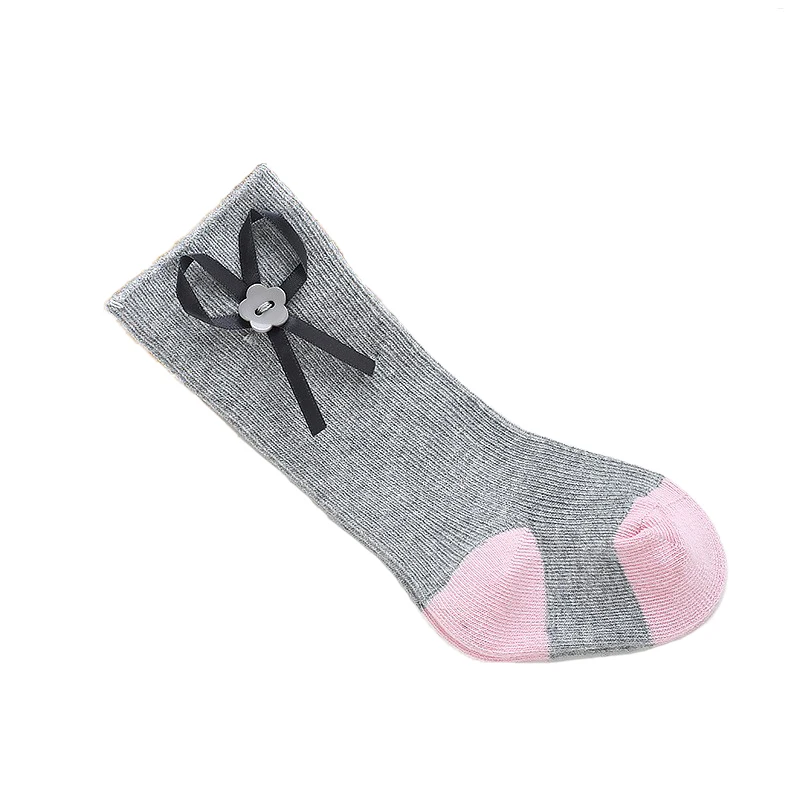 Модные детские носочки Гольфы с бантиками для маленьких девочек хлопковые