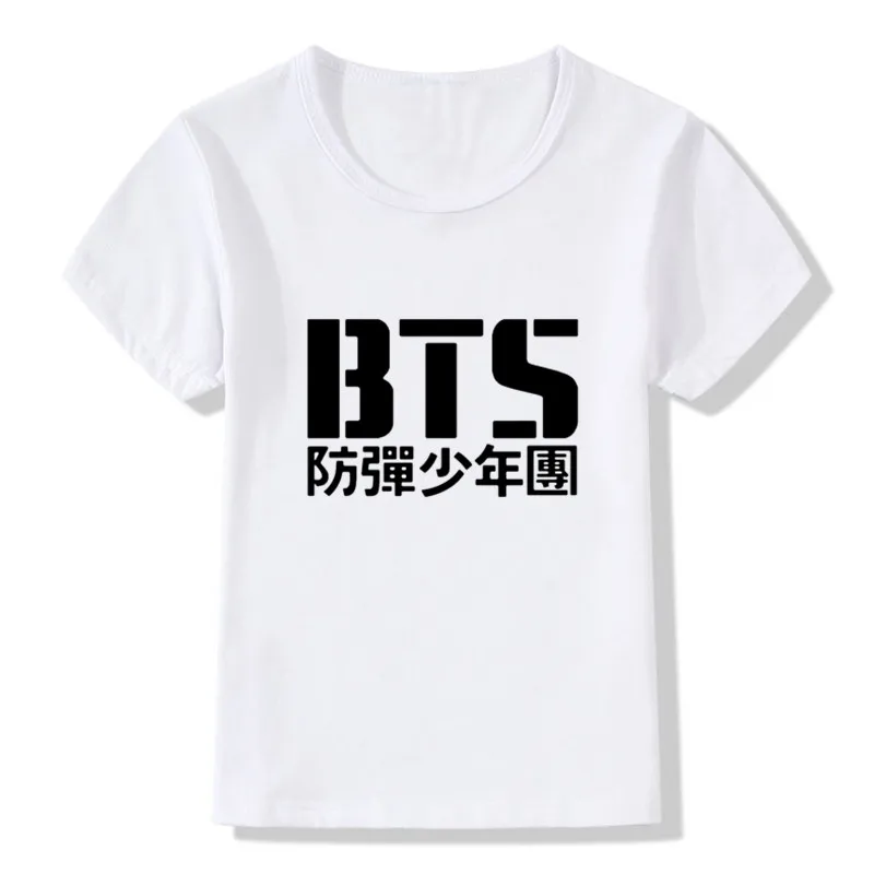 Детские топы футболки с принтом Bts Bangtan детские летние короткими рукавами для