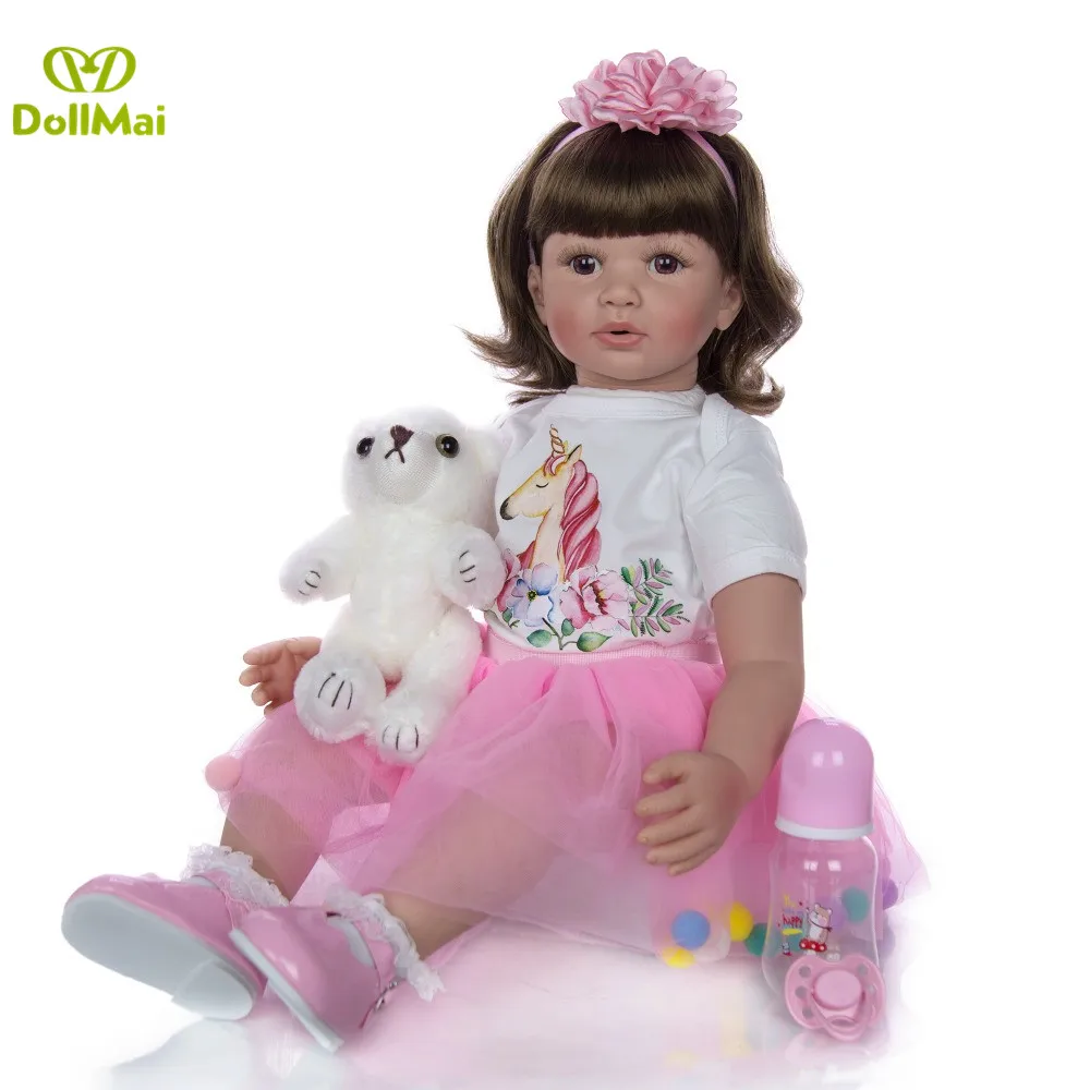 

60 см силиконовые куклы Новорожденные игрушки как настоящая виниловая принцесса малыши куклы для девочек куклы Новорожденные подарок