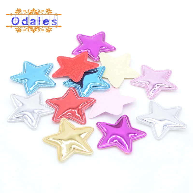 100 шт./лот из блестящей искусственной кожи с аппликацией звезды Форма мягкий