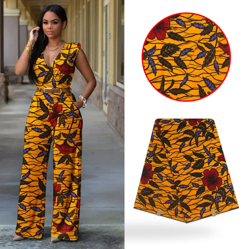 

Beautiful Flower Design African Wax Print Fabric 100% Cotton Good Quality Comfortable Material Real Wax Fabric AYL- 2328-2329