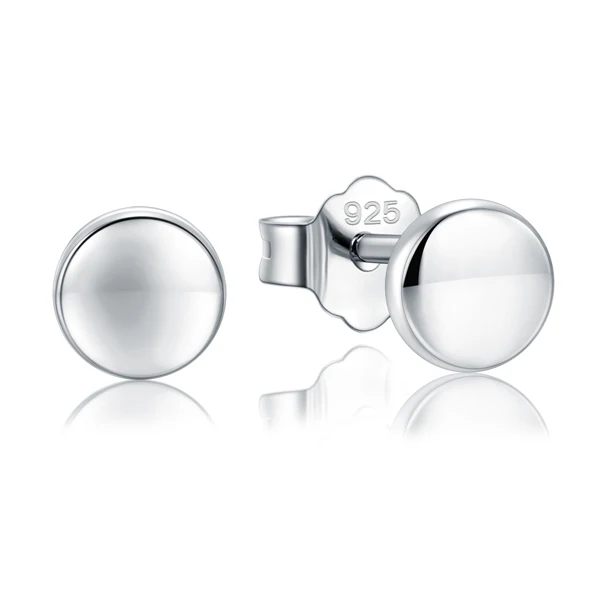 White Round Modian горячая Распродажа 925 пробы серебряные милые маленькие серьги-гвоздики в форме сердца для женщин модные круглые Роскошные блестящие ювелирные изделия - Окраска металла: White Round