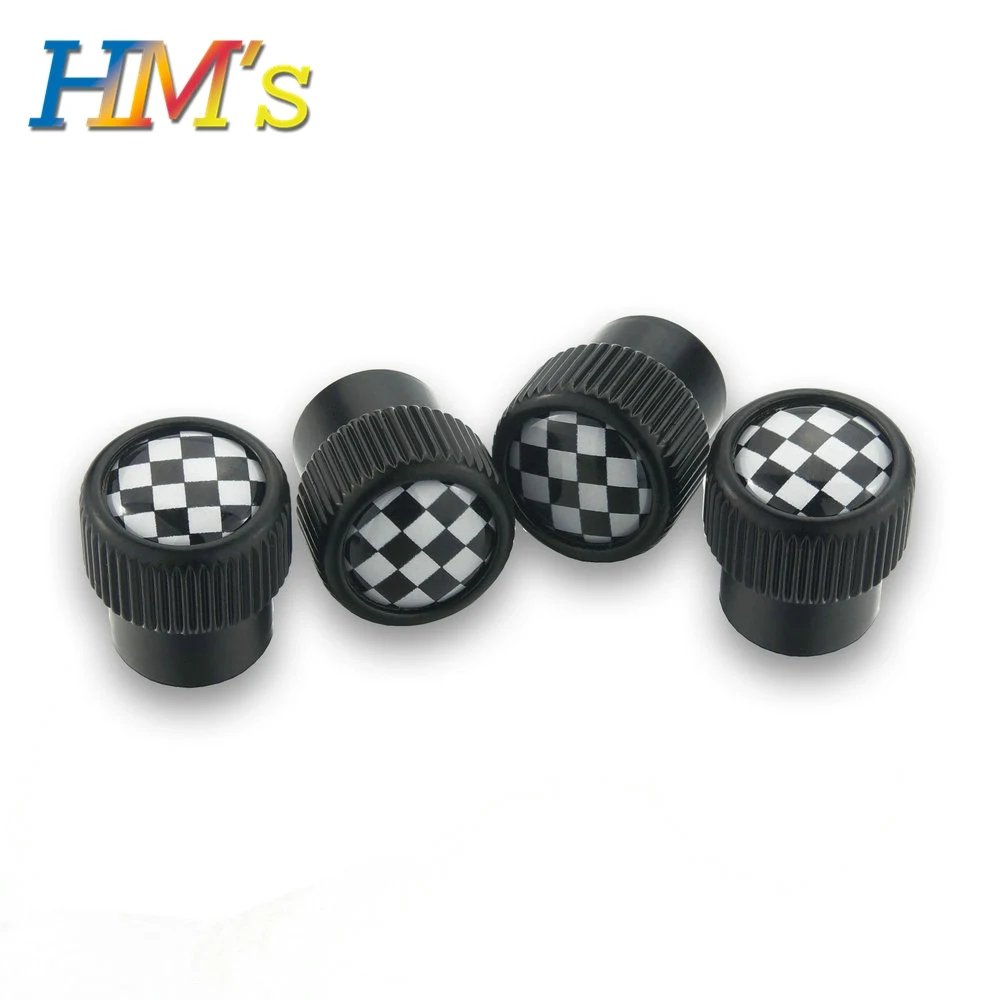 BlackChecker Для MINI Countryman ClubmanR50 R52 R53 R55 R56 R57 R58 R59 R60 R61 F54 F55 F56 F57 F60 автомобиля клапан Кепки для MINI Cooper S One - Цвет: BlackChecker