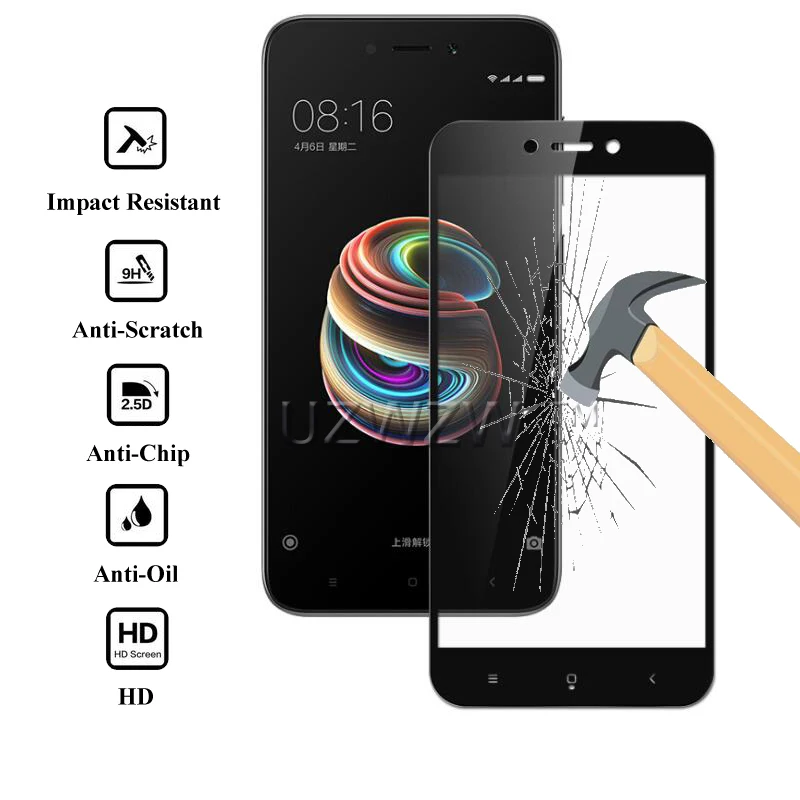 2 шт для Xiaomi Redmi 5A стекло полное покрытие закаленное стекло для Xiaomi Redmi 5A защита экрана 9H твердое защитное стекло