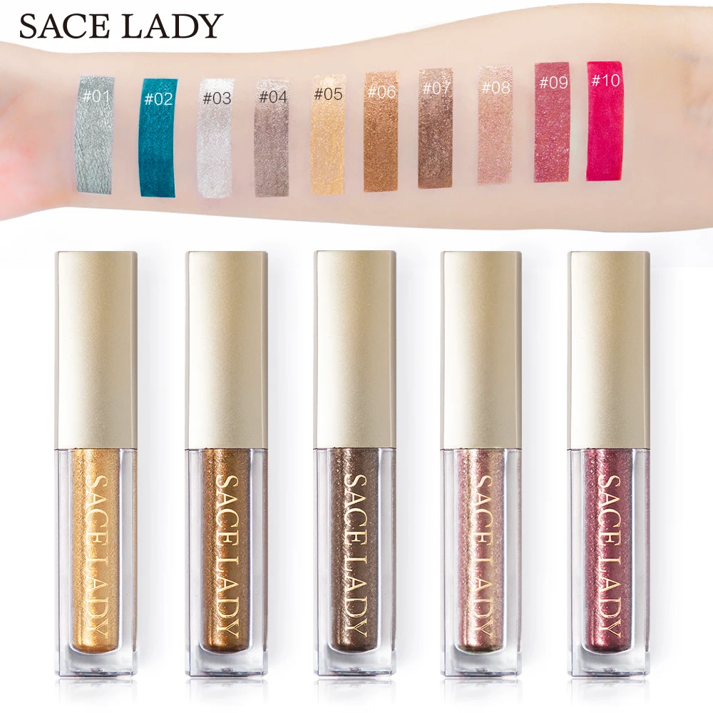 Sace Lady макияж тени для век мерцающие тени цвет макияж Пигмент Золотой телесный коричневый жидкие тени для век Блеск Макияж Косметика