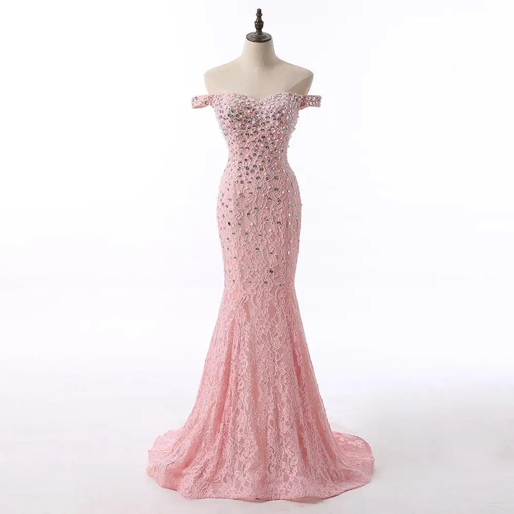 picture color Новое модное кружевное вечернее платье, сексуальное, вырез лодочкой, vestido de festa, Длинные вечерние платья, высокое качество, длина до пола, официальное платье - Цвет: picture color