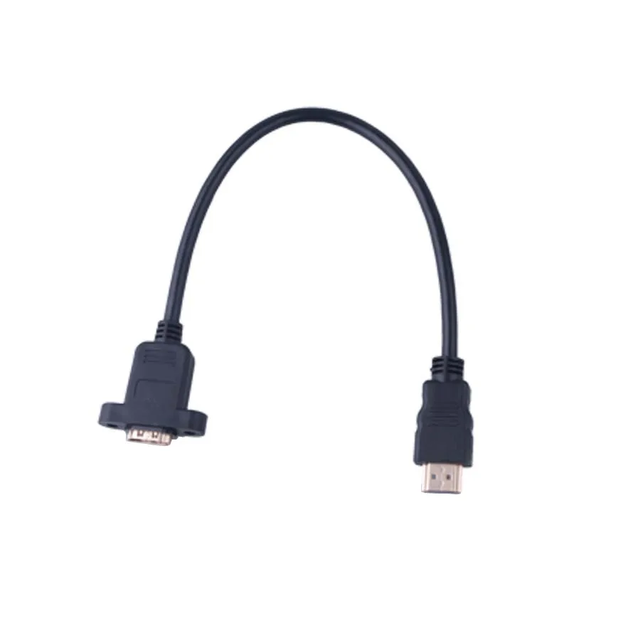 Elistooop позолоченный HDMI Удлинительный кабель штекер гнездо с винтовой панелью 30 см