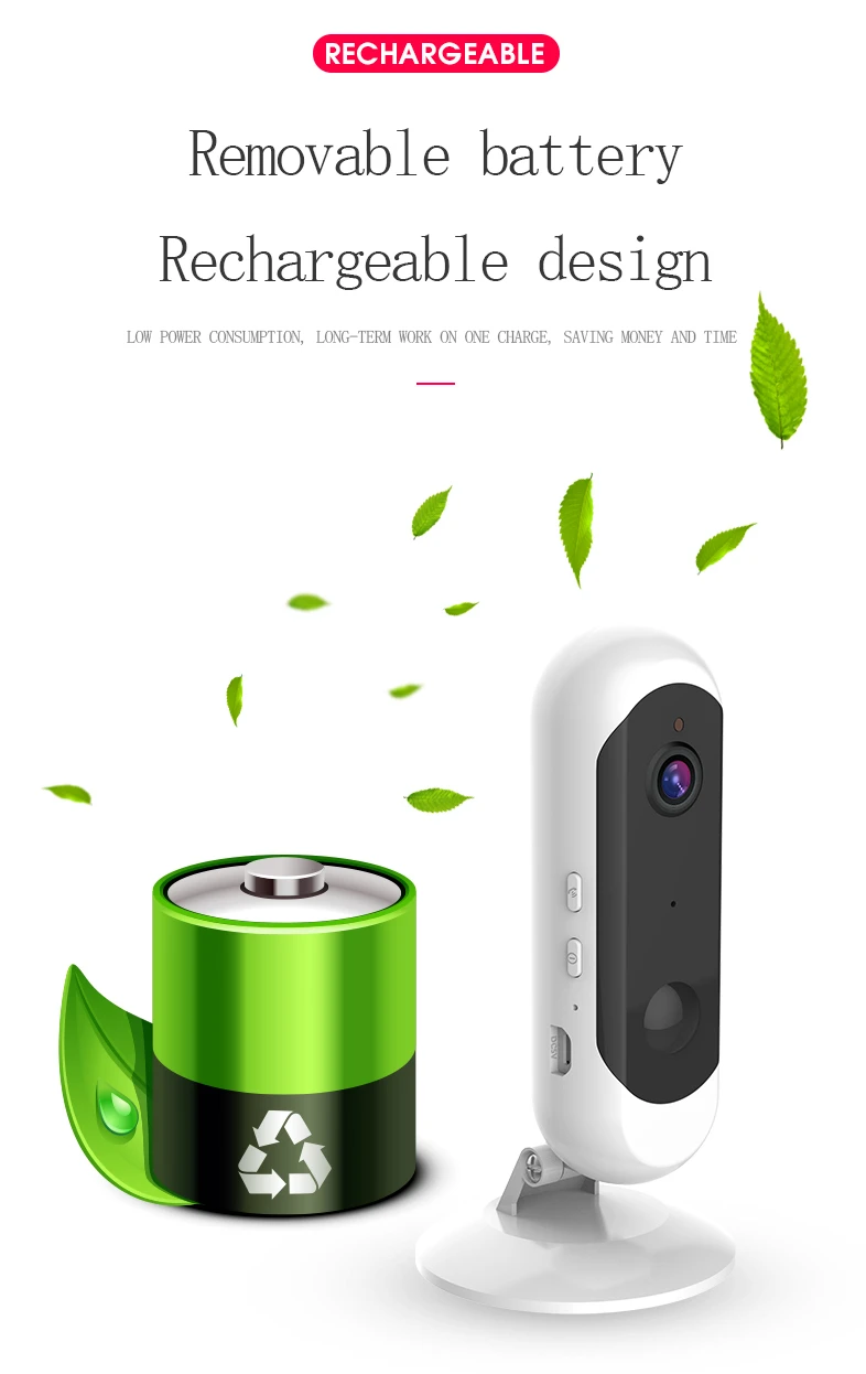 DIDSeth батарея HD 1080P Мини IP камера 100% беспроводная WiFi видеонаблюдения CCTV Детский