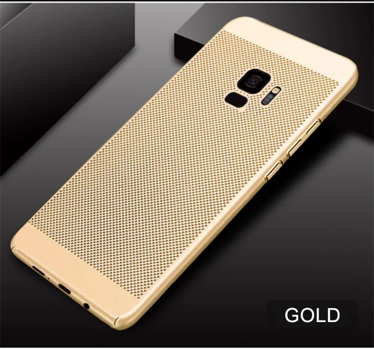 Gold Сетчатый чехол для телефона Samsung Galaxy S5 S6 S7 Edge S8 S9 S10 Plus тонкий термоохлаждающий чехол для Note 3 4 5 8 9 Coque Capa Shell - Цвет: Gold