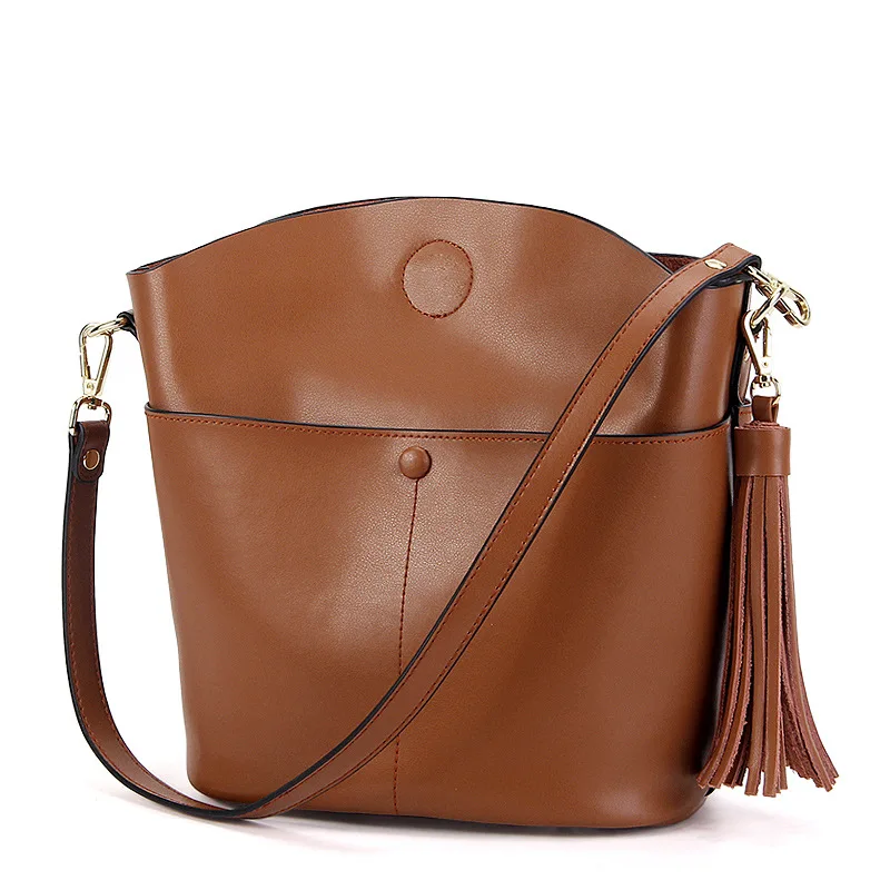 YOGOBOR Моды Случайные Прочистки Женщины Ведро Сумки Сплит Кожа Твердые Женщин Топ