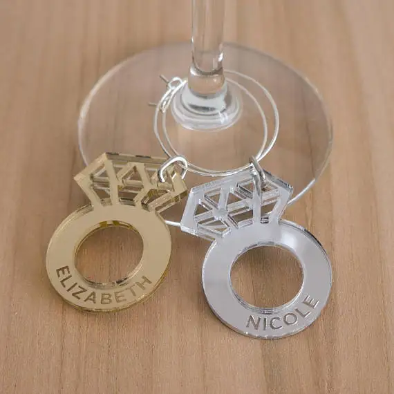 Персонализированные любовь сердце вино амулеты лазерная огранка золота