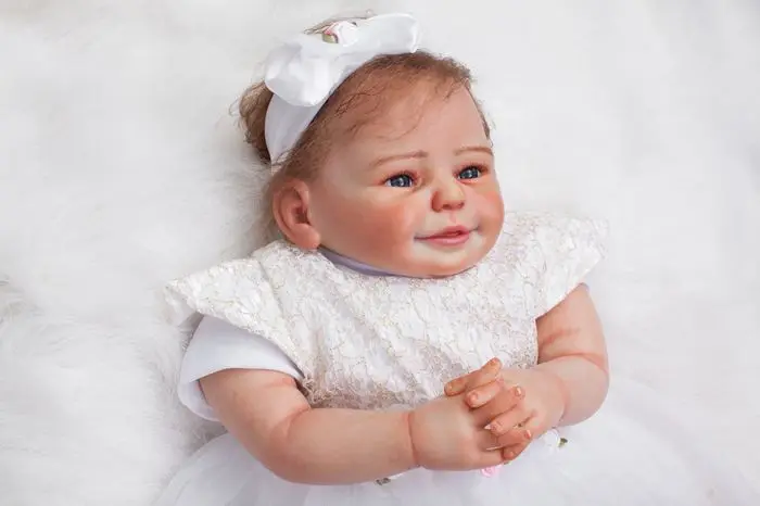 

Limited Edition Boutique 49cm girl doll reborn soft silicone reborn baby dolls imported mohair Lifelike Bebe boneca Babies toys